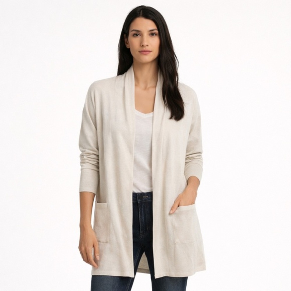 Sioni Cream Cardigan XL Cozy Minimalist Soft Classic Layering Style